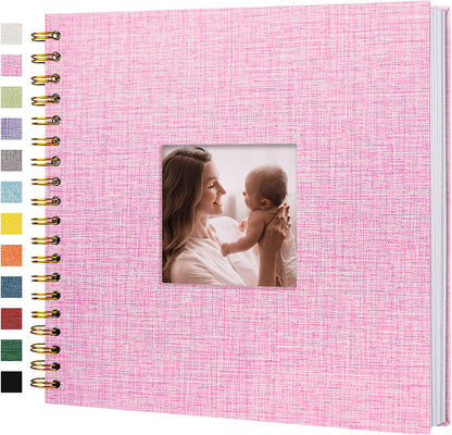 12"x12" Scrapbook Photo Album Linen Cover 40 Sheets 80 Pages White Paper