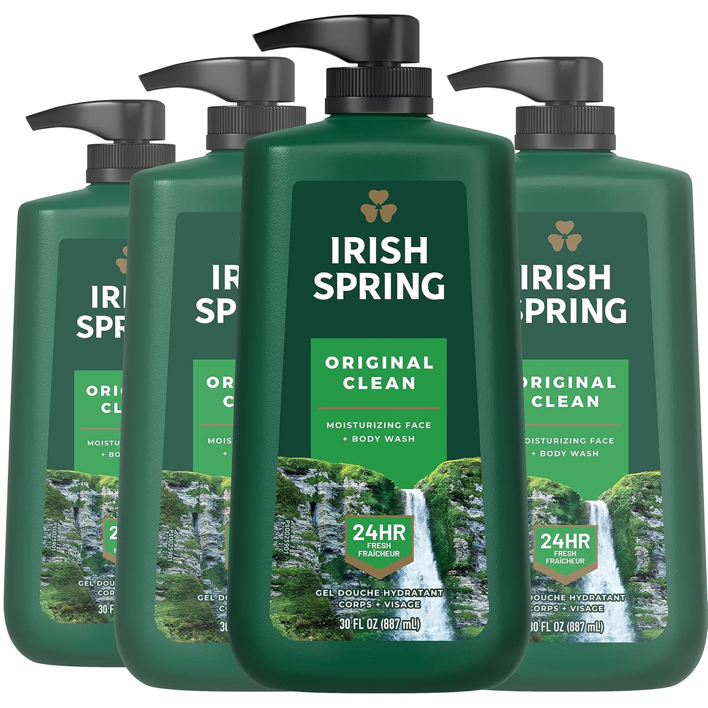 Irish Spring Mens Body Wash, Moisture Blast Body Wash for Men, Feel Fresh All Day, 30 Oz Pump Bottle
