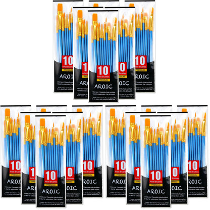 AROIC 10 Pcs Paint Brushes, Acrylic Oil Watercolor Painting Brush Set