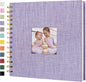 12"x12" Scrapbook Photo Album Linen Cover 40 Sheets 80 Pages White Paper