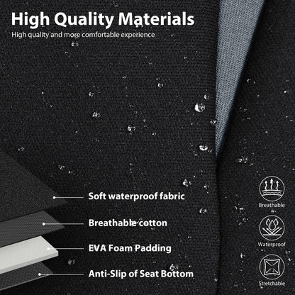 CAR PASS Waterproof Car Seat Covers Front Seats Only with 5mm Composite EVA, Neoprene Car Seat Cover with Separate Headrest Cover, Quick Setup Universal Fit for Car SUV Trucks,Airbag Compatible（Gray