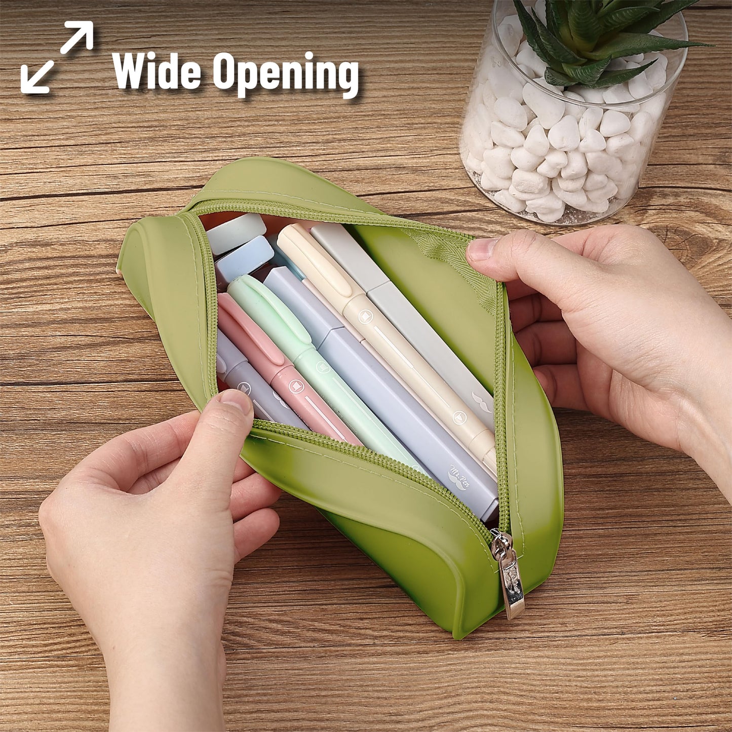 Mr. Pen- Silicone Pencil Case, Aesthetic Pencil Bag for Women, Makeup Pouch