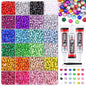 Rainbow Flatback Rhinestones for Crafting and 3PCS B7000 Glue (Set 1), 2 Boxes of 4500 PCS Resin Rhinestones Gems Charms for Bedazzling DIY Crafts Tumblers Shoes Fabric Clothing Nail Art