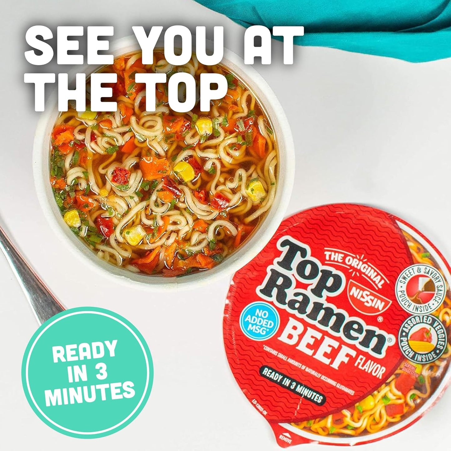 Nissin Top Ramen Noodle Soup, Chicken, 3 Ounce (Pack of 24)