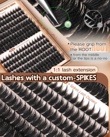 Goddvenus Pre-made Spikes Lash Clusters Wispy Manga Eyelash Clusters