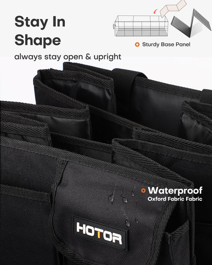 HOTOR Trunk Organizer - Foldable Car Organizer for SUVs & Sedans Storage