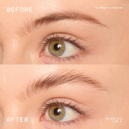 NYX PROFESSIONAL MAKEUP The Brow Glue, Extreme Hold Tinted Eyebrow Gel - Dark Brown