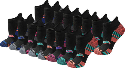 Saucony Women's RunDry Performance Heel Tab Athletic Socks, Available in S-L (8, 16, 24 Pairs)