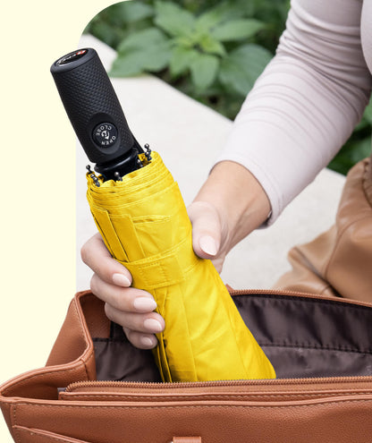 Windproof Travel Umbrella - Compact & Withstands Winds up to 100MPH, Strongest Premium Auto Folding Umbrella for Rain and Sun - Durable, Light & Portable for Women & Men, Fits Backpack & Cars