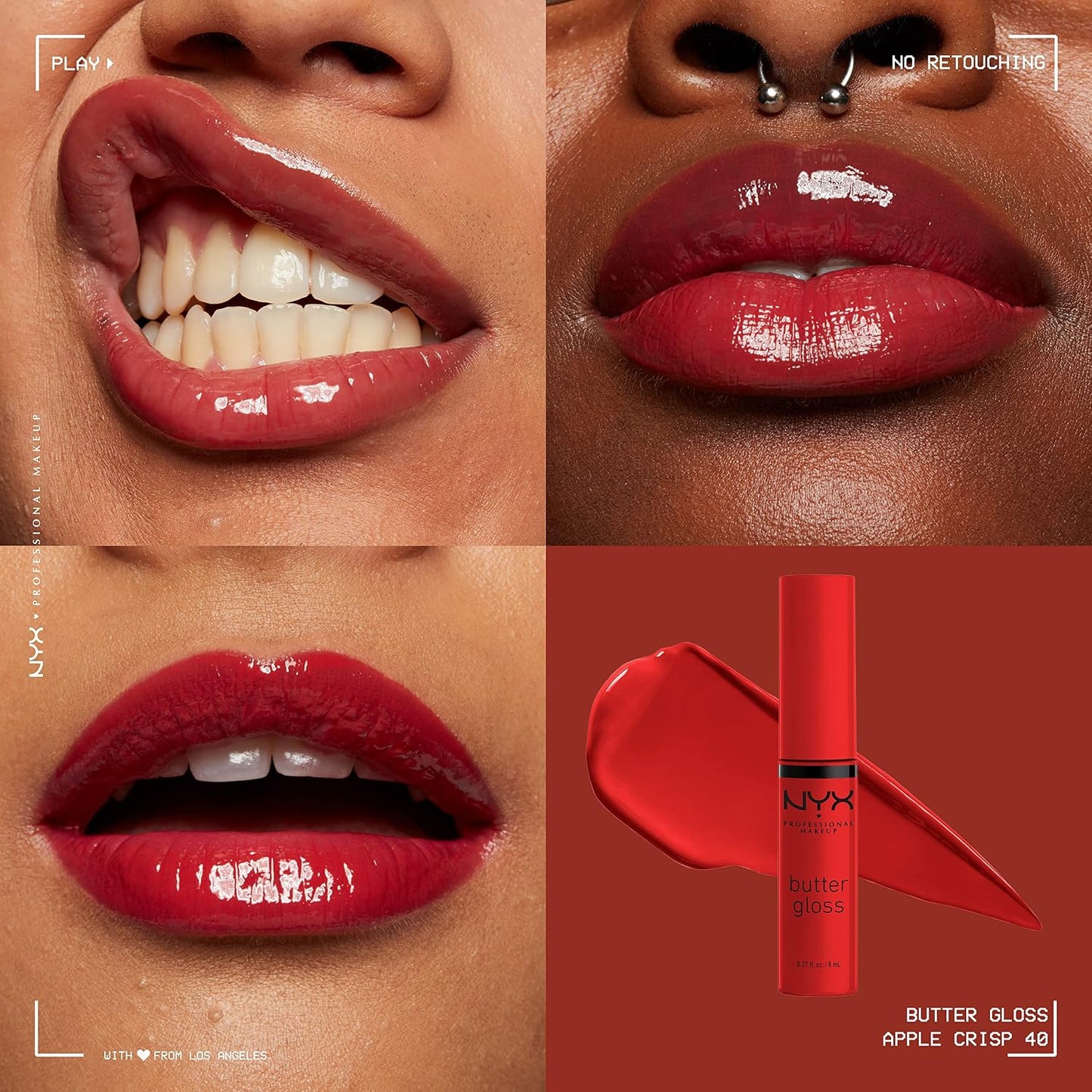 NYX PROFESSIONAL MAKEUP Butter Gloss, Non-Sticky Lip Gloss - Praline (Deep Nude)