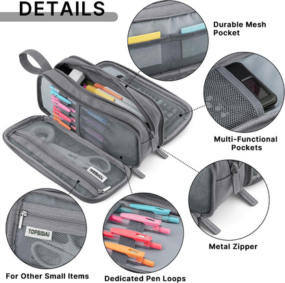 TOPBIDAI Large Pencil Case Pouch for Girls Boy Women Men Adults