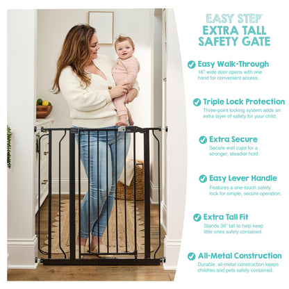 Regalo Safety 29"-38.5" Easy Step Baby Gate, Bottom of Stairs & Doorways