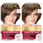 L'Oreal Paris Excellence Crème Permanent Hair Dye, Triple Care Hair Color with Hyaluronic Acid for 100% Gray Coverage, 4 Dark Brown, 1 Kit (Packaging May Vary)