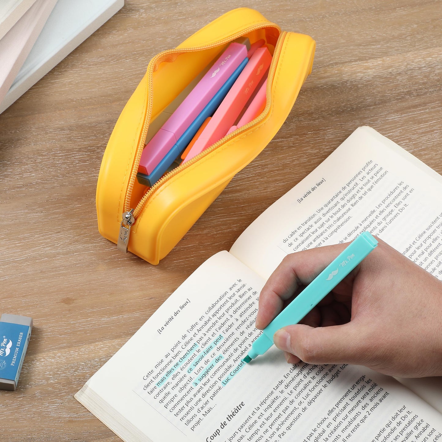 Mr. Pen- Silicone Pencil Case, Aesthetic Pencil Bag for Women, Makeup Pouch