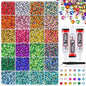Rainbow Flatback Rhinestones for Crafting and 3PCS B7000 Glue (Set 1), 2 Boxes of 4500 PCS Resin Rhinestones Gems Charms for Bedazzling DIY Crafts Tumblers Shoes Fabric Clothing Nail Art