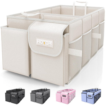 HOTOR Trunk Organizer - Foldable Car Organizer for SUVs & Sedans Storage
