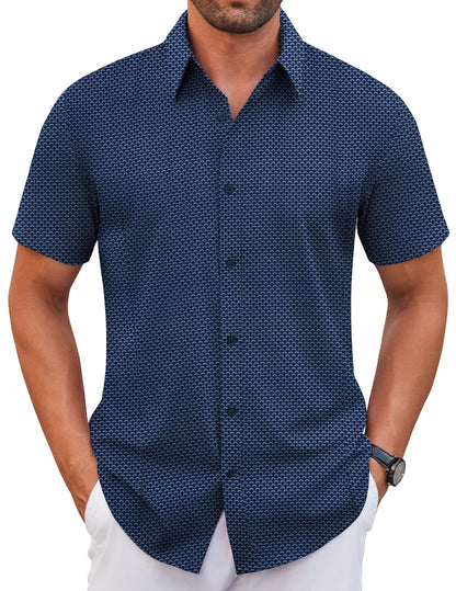 COOFANDY Men's Stretch Dress Shirts Short Sleeve Wrinkle Free Casual Button Down Shirts