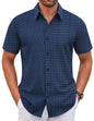 COOFANDY Men's Stretch Dress Shirts Short Sleeve Wrinkle Free Casual Button Down Shirts