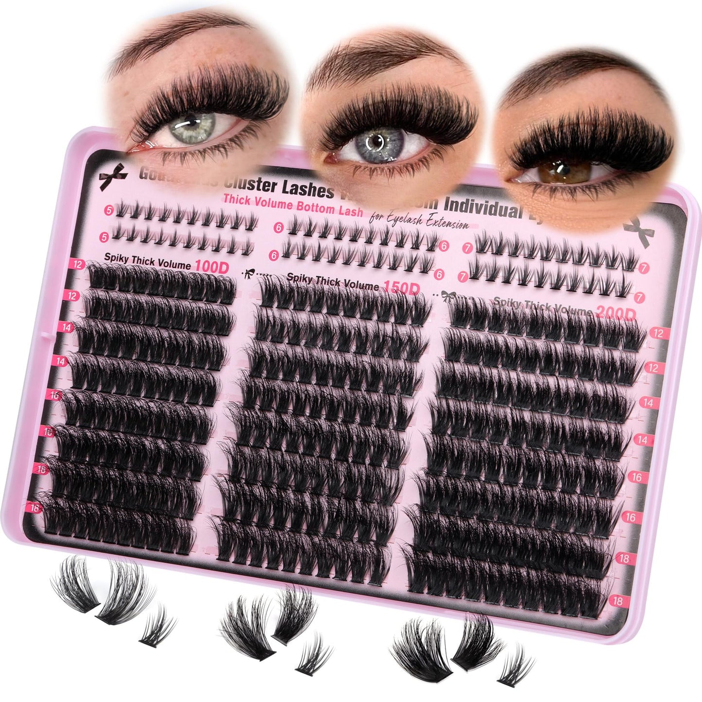 Goddvenus Pre-made Spikes Lash Clusters Wispy Manga Eyelash Clusters