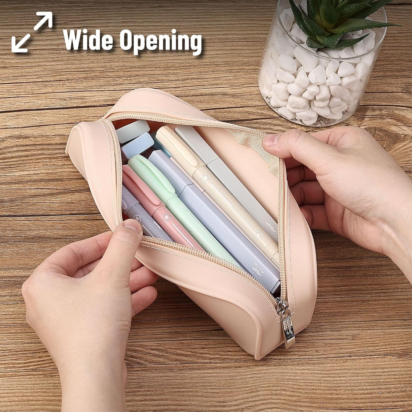 Mr. Pen- Silicone Pencil Case, Aesthetic Pencil Bag for Women, Makeup Pouch