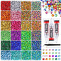 Rainbow Flatback Rhinestones for Crafting and 3PCS B7000 Glue (Set 1), 2 Boxes of 4500 PCS Resin Rhinestones Gems Charms for Bedazzling DIY Crafts Tumblers Shoes Fabric Clothing Nail Art