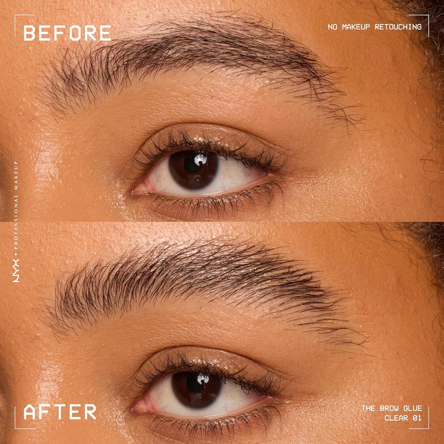 NYX PROFESSIONAL MAKEUP The Brow Glue, Extreme Hold Tinted Eyebrow Gel - Dark Brown