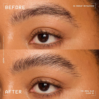 NYX PROFESSIONAL MAKEUP The Brow Glue, Extreme Hold Tinted Eyebrow Gel - Dark Brown