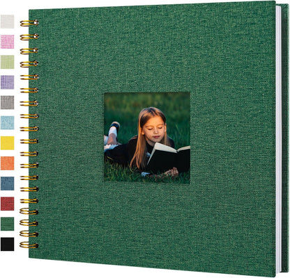 12"x12" Scrapbook Photo Album Linen Cover 40 Sheets 80 Pages White Paper