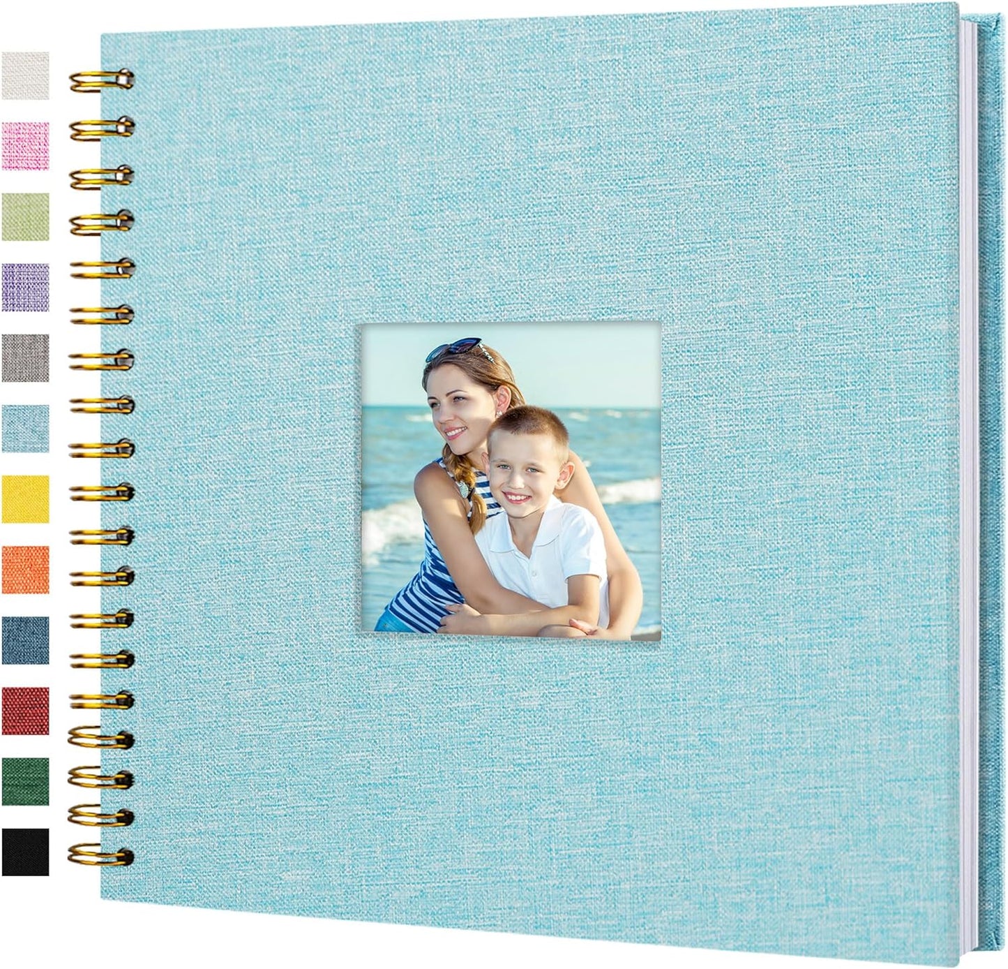 12"x12" Scrapbook Photo Album Linen Cover 40 Sheets 80 Pages White Paper