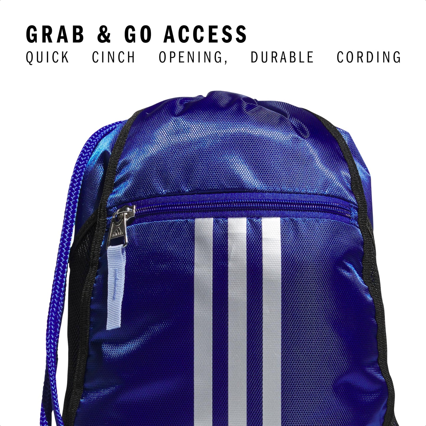 adidas Alliance Sackpack – Drawstring Backpack for Sports, Small Gym Bag, Preloved Teal Green/Black/3, OSFA