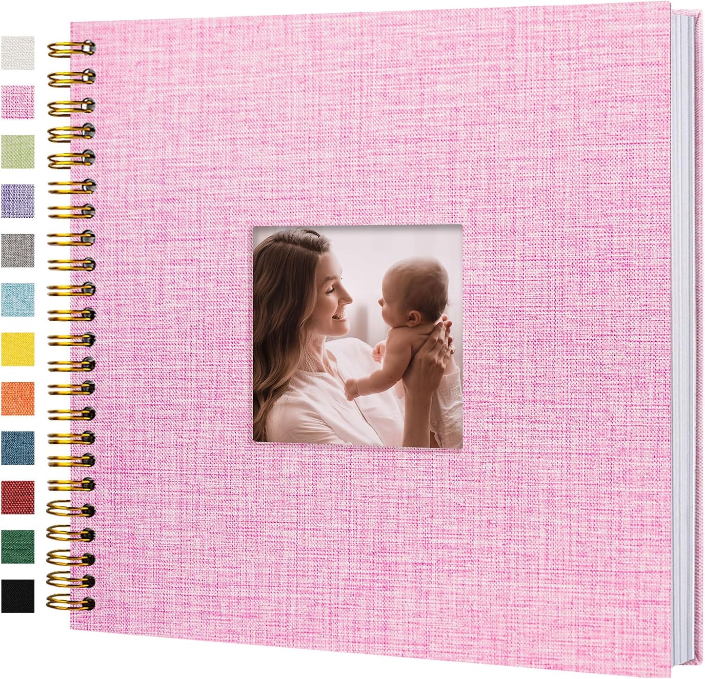 12"x12" Scrapbook Photo Album Linen Cover 40 Sheets 80 Pages White Paper