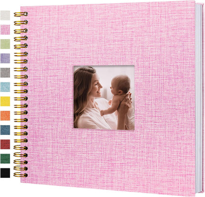 12"x12" Scrapbook Photo Album Linen Cover 40 Sheets 80 Pages White Paper