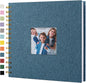 12"x12" Scrapbook Photo Album Linen Cover 40 Sheets 80 Pages White Paper