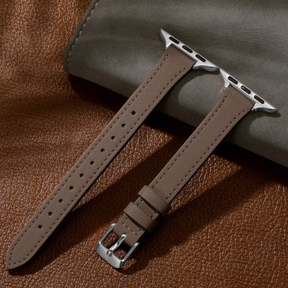 Charlam Slim Leather Band Compatible with Apple Watch Bands for Women 40mm 38mm 41mm 42mm 44mm 45mm 46mm, Top Grain Genuine Leather Strap Thin Wristband for iWatch Series 11 10 SE 9 8 7 6 5 4 3 2 1