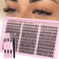 Goddvenus Brown Wispy Eye Lash Clusters Kit Natural Cluster Eyelash Extensions Kit False Eyelash Clusters Fluffy DIY Individual Lash Extensions Kit C Curl