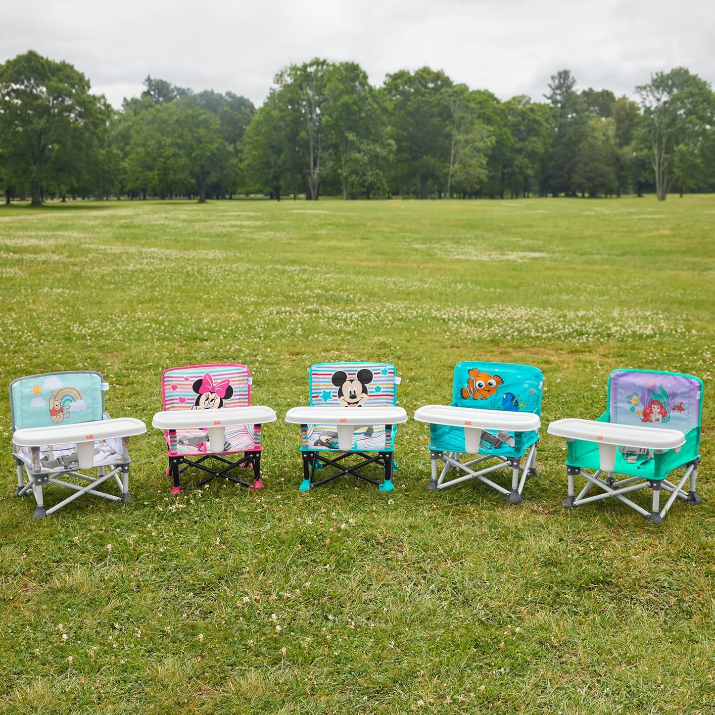 Bright Starts Pop 'N Sit Portable Booster, Indoor/Outdoor Use, Floor Seat with Feeding Tray, Teal, 6 Mos - 3 Yrs