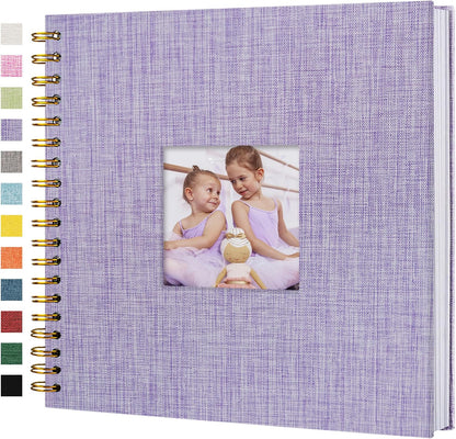 12"x12" Scrapbook Photo Album Linen Cover 40 Sheets 80 Pages White Paper