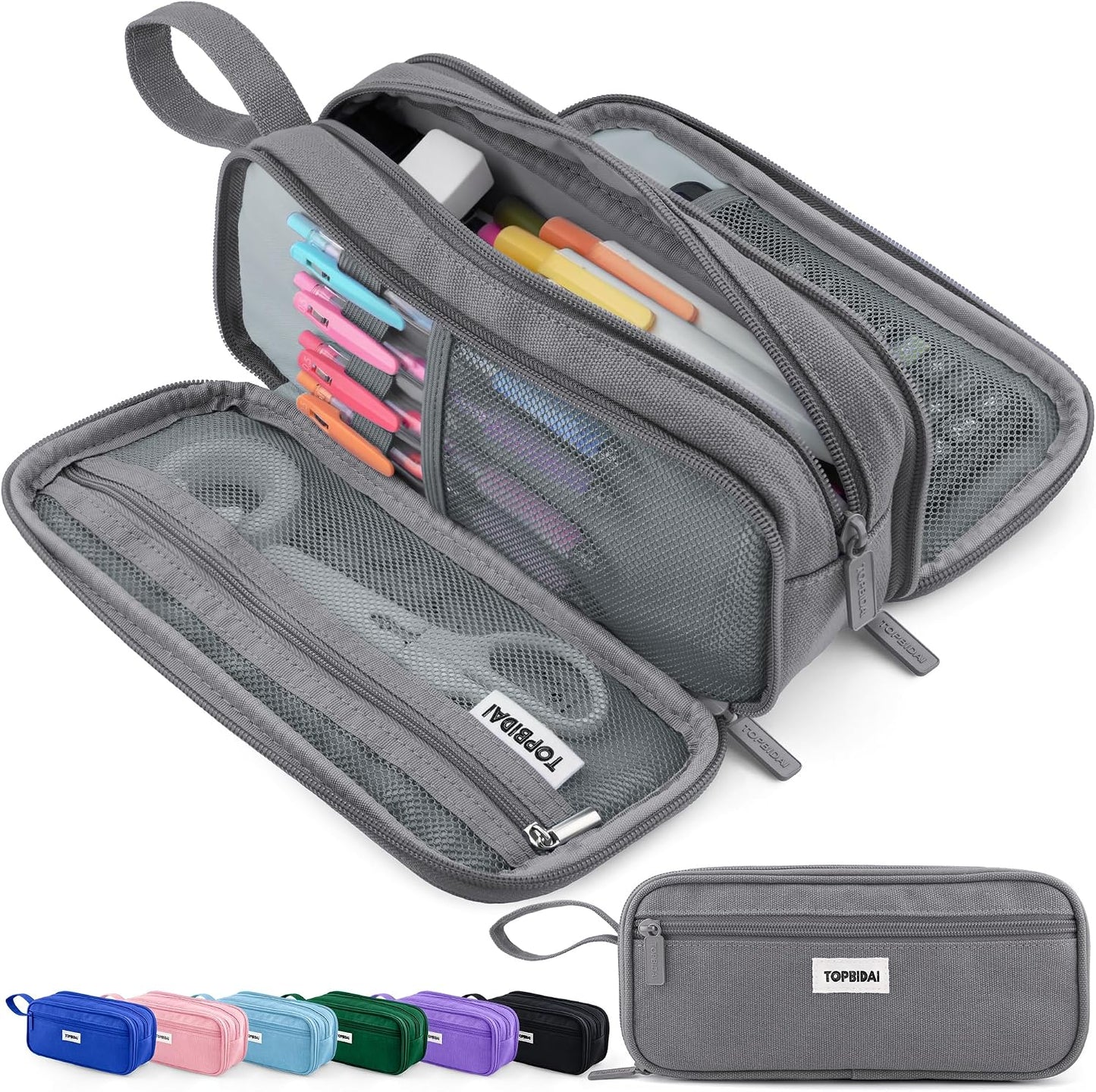 TOPBIDAI Large Pencil Case Pouch for Girls Boy Women Men Adults