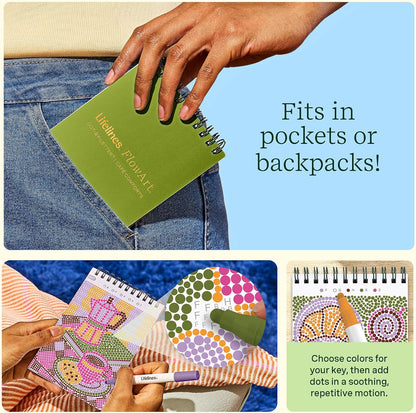 Lifelines FlowArt Mini Activity Pads, 3-Pack, Dot-by-Letter Coloring Books