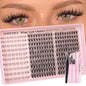 Goddvenus Brown Wispy Eye Lash Clusters Kit Natural Cluster Eyelash Extensions Kit False Eyelash Clusters Fluffy DIY Individual Lash Extensions Kit C Curl