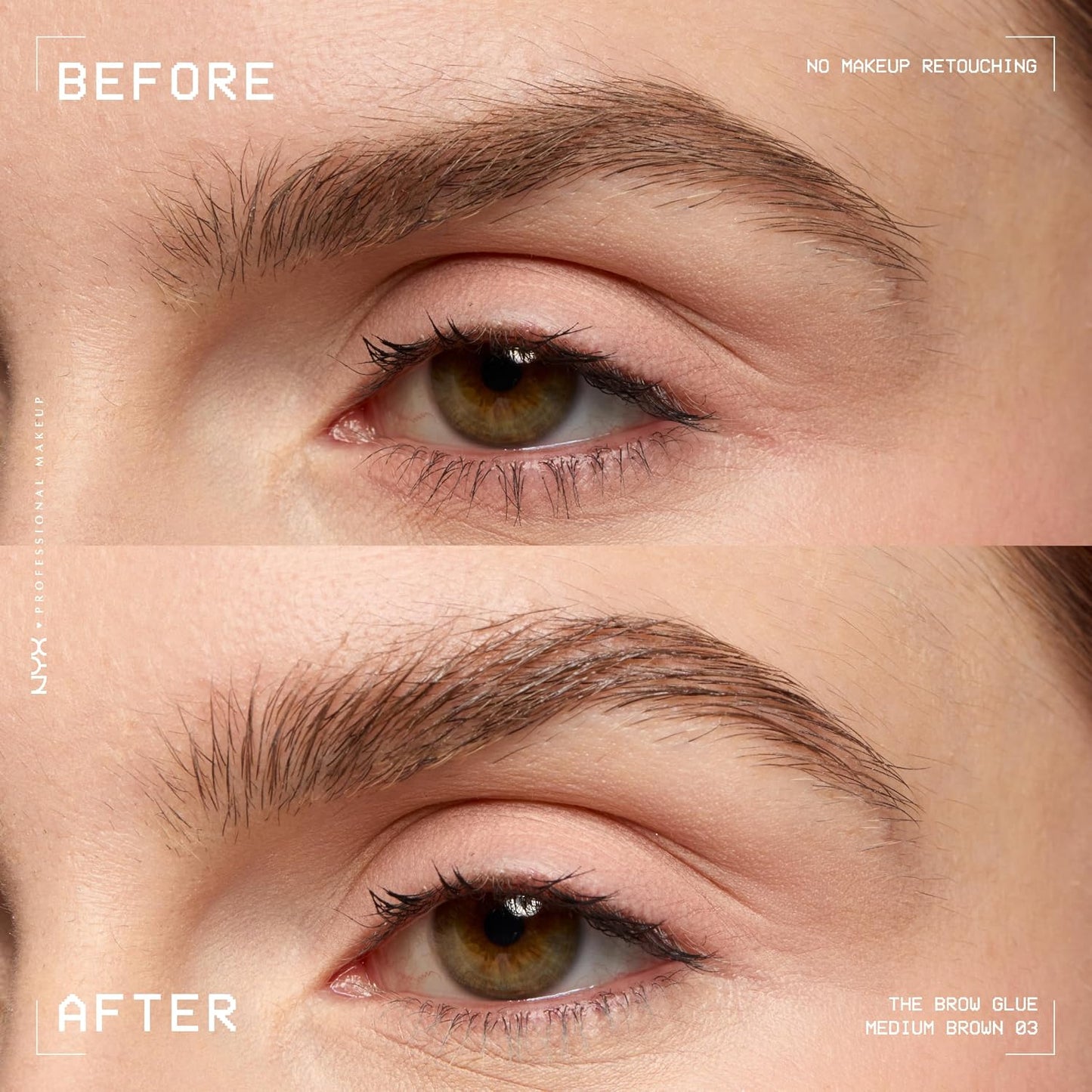 NYX PROFESSIONAL MAKEUP The Brow Glue, Extreme Hold Tinted Eyebrow Gel - Dark Brown