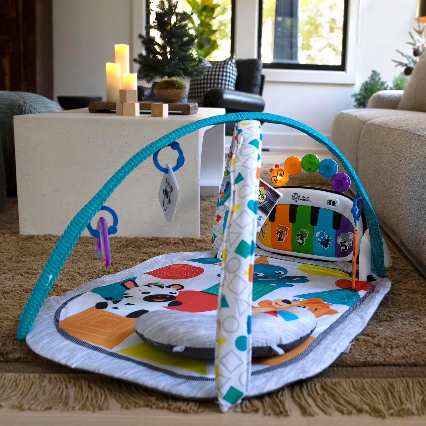 Baby Einstein 4-in-1 Kickin' Tunes Music and Language Play Gym and Piano Tummy Time Activity Mat