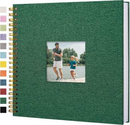 12"x12" Scrapbook Photo Album Linen Cover 40 Sheets 80 Pages White Paper