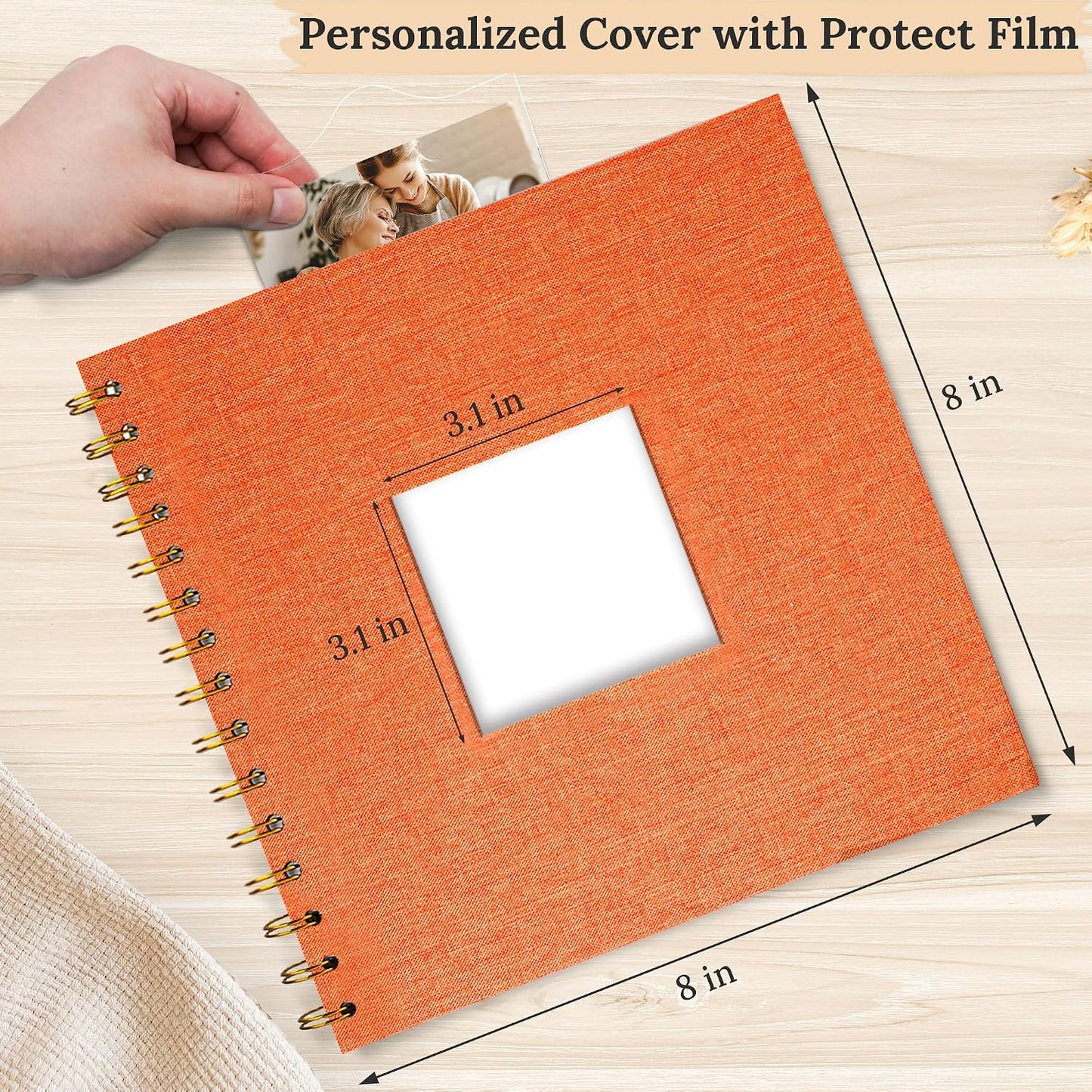 12"x12" Scrapbook Photo Album Linen Cover 40 Sheets 80 Pages White Paper
