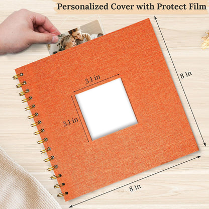 12"x12" Scrapbook Photo Album Linen Cover 40 Sheets 80 Pages White Paper