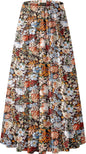 NASHALYLY Women's Chiffon Elastic High Waist Pleated A-Line Maxi Skirts
