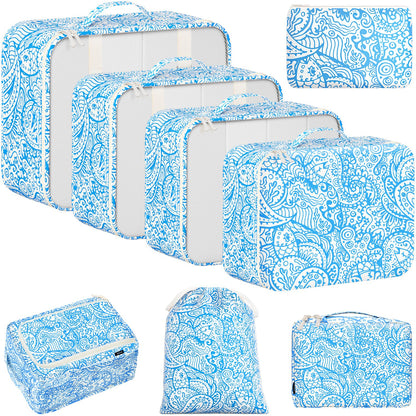 BAGAIL 8 Set Packing Cubes Luggage Packing Organizers for Travel Accessories-Cream
