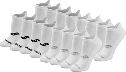 Saucony Women's RunDry Performance Heel Tab Athletic Socks, Available in S-L (8, 16, 24 Pairs)