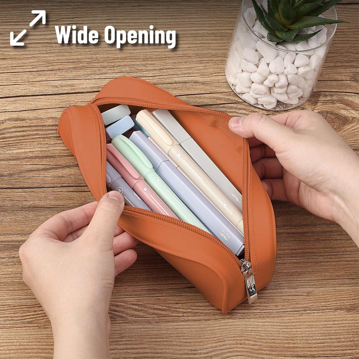 Mr. Pen- Silicone Pencil Case, Aesthetic Pencil Bag for Women, Makeup Pouch