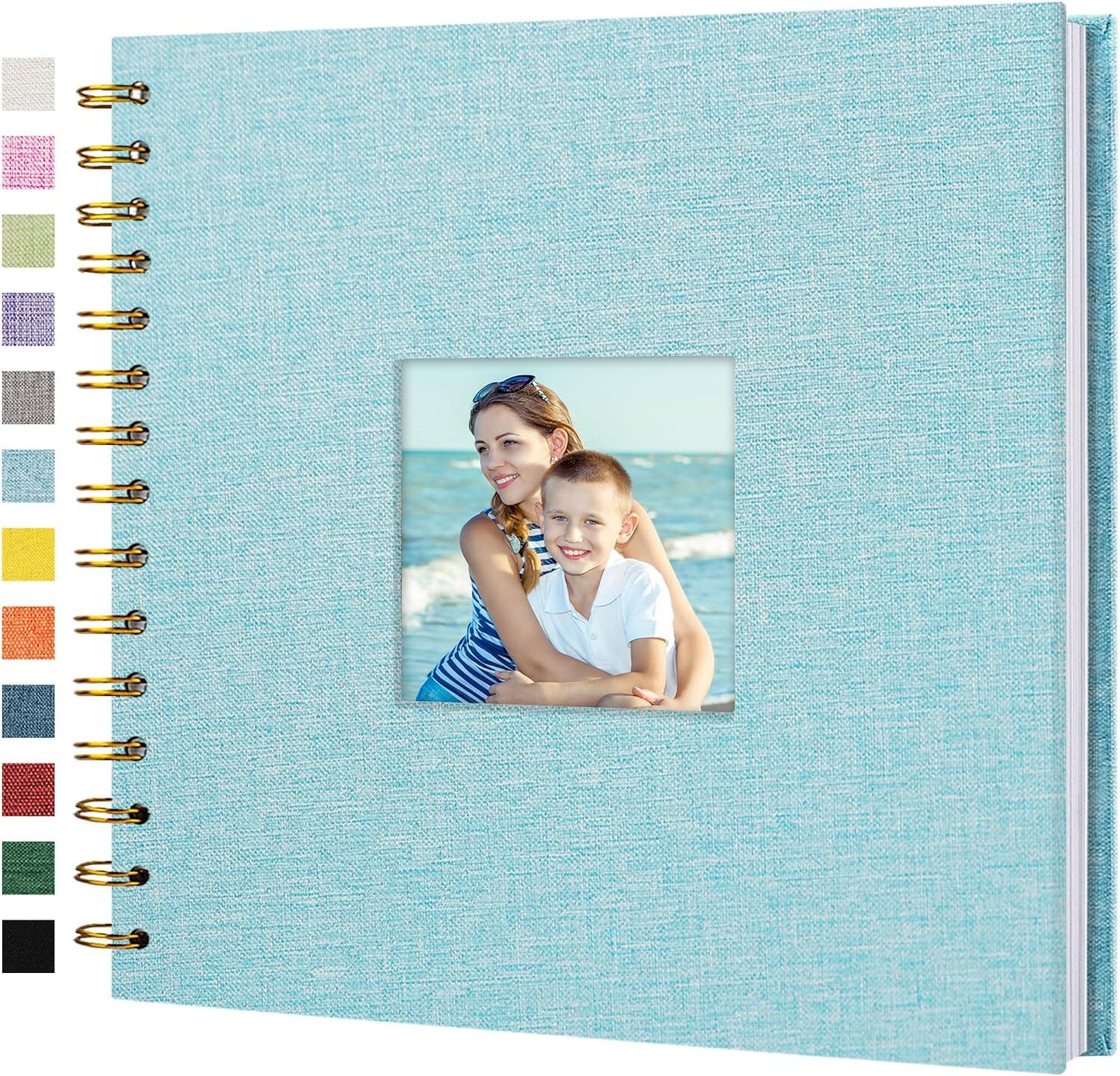 12"x12" Scrapbook Photo Album Linen Cover 40 Sheets 80 Pages White Paper